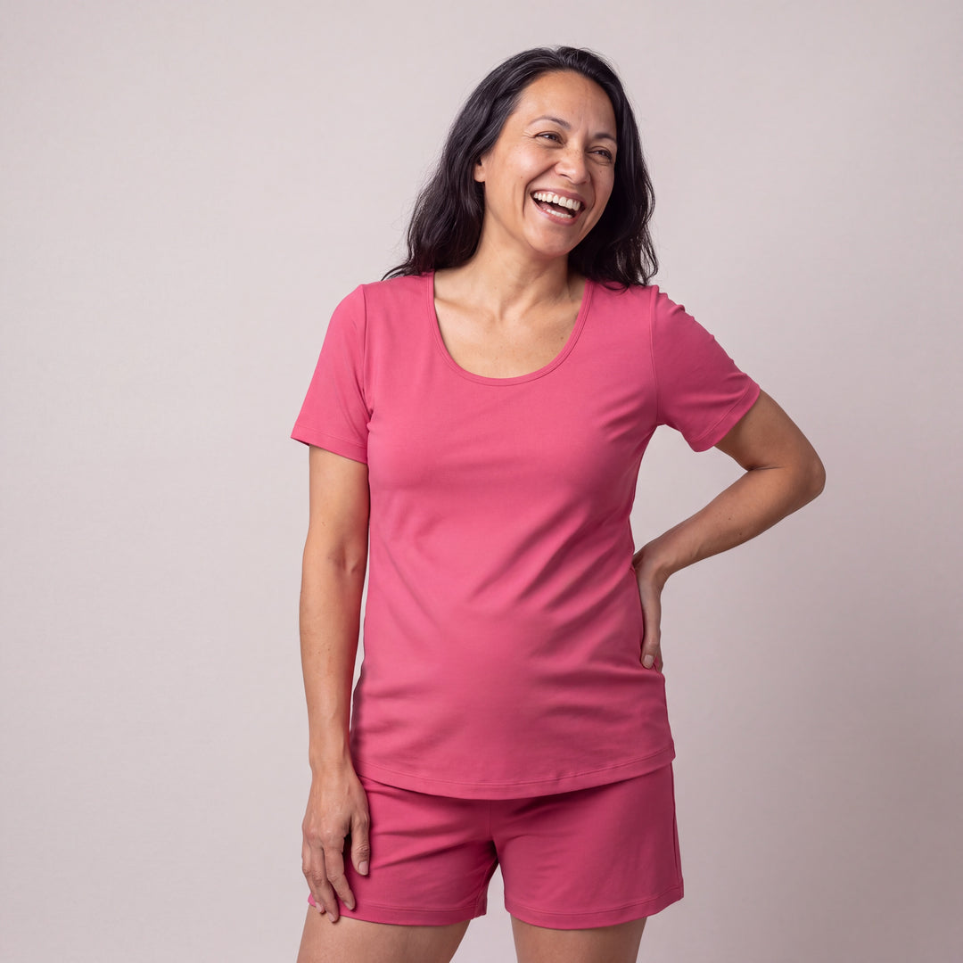 Women's DayBasics Scoop T-Shirt in Raspberry