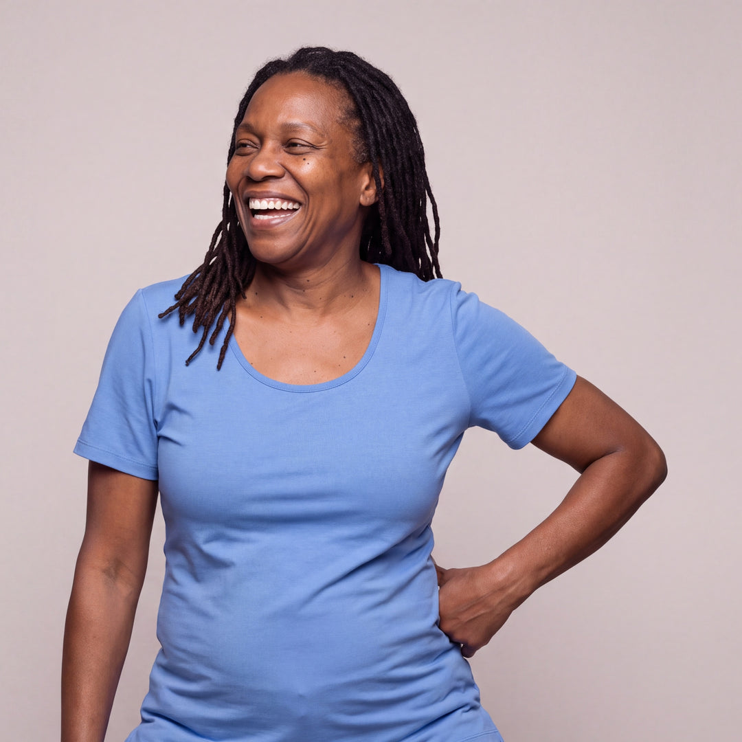 Women's DayBasics Scoop T-Shirt in Sky Blue