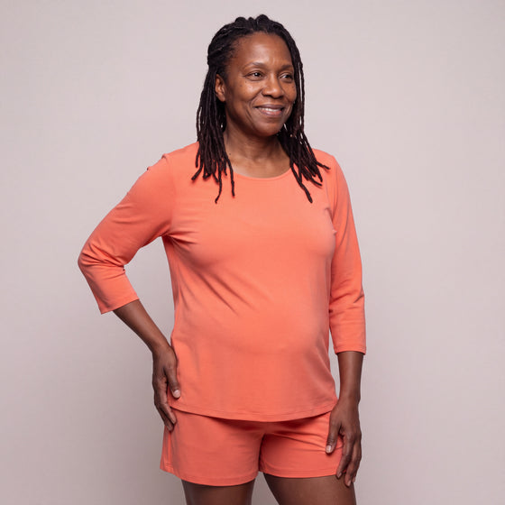 Scoop T-Shirt Top, 3/4 sleeves