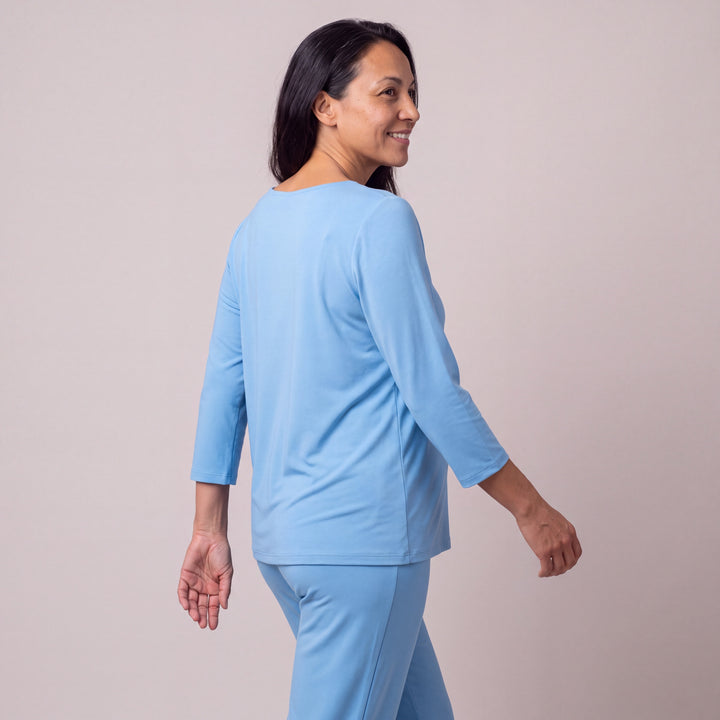 Island Cool-jams DayBasics Scoop T-Shirt Top - 3/4 Sleeves for women, gentle against the skin