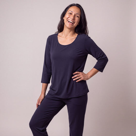 Scoop T-Shirt Top, 3/4 sleeves