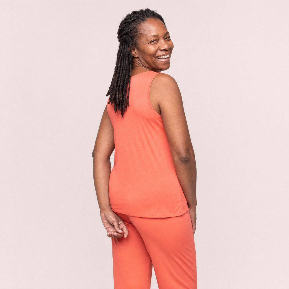 Coral Cool-jams DayBasics Tank Top for women, comfortable everyday sleepwear