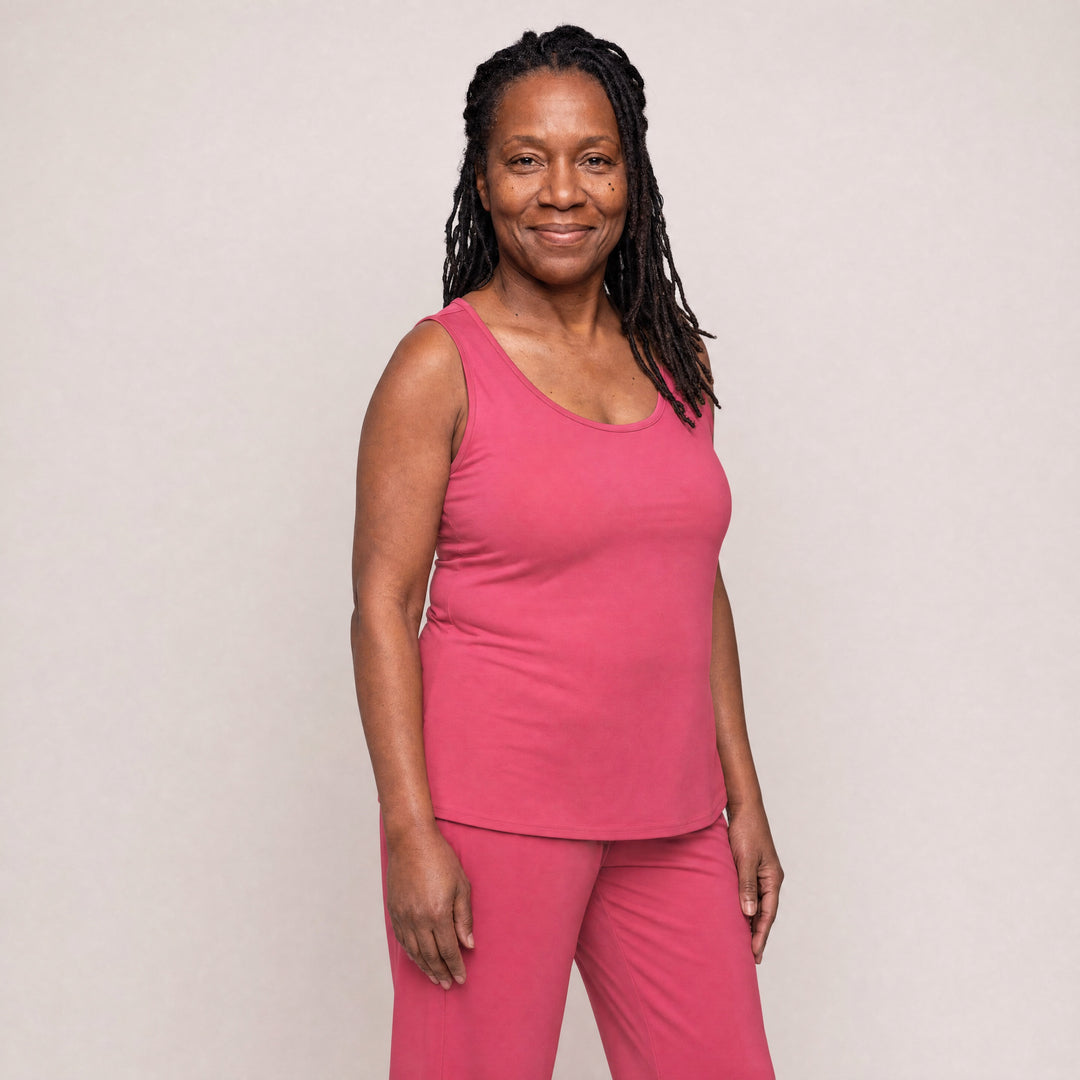 Raspberry Cool-jams DayBasics Tank Top for women, versatile lounge and sleepwear