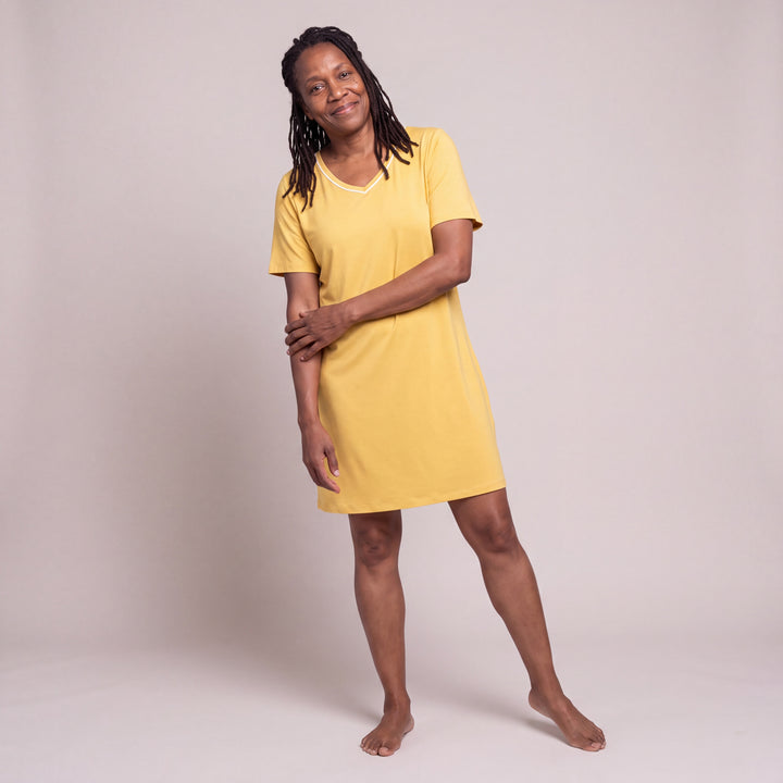 Lemon Cool-jams DayBasics V-Neck Nightshirt for women, easy everyday sleepwear
