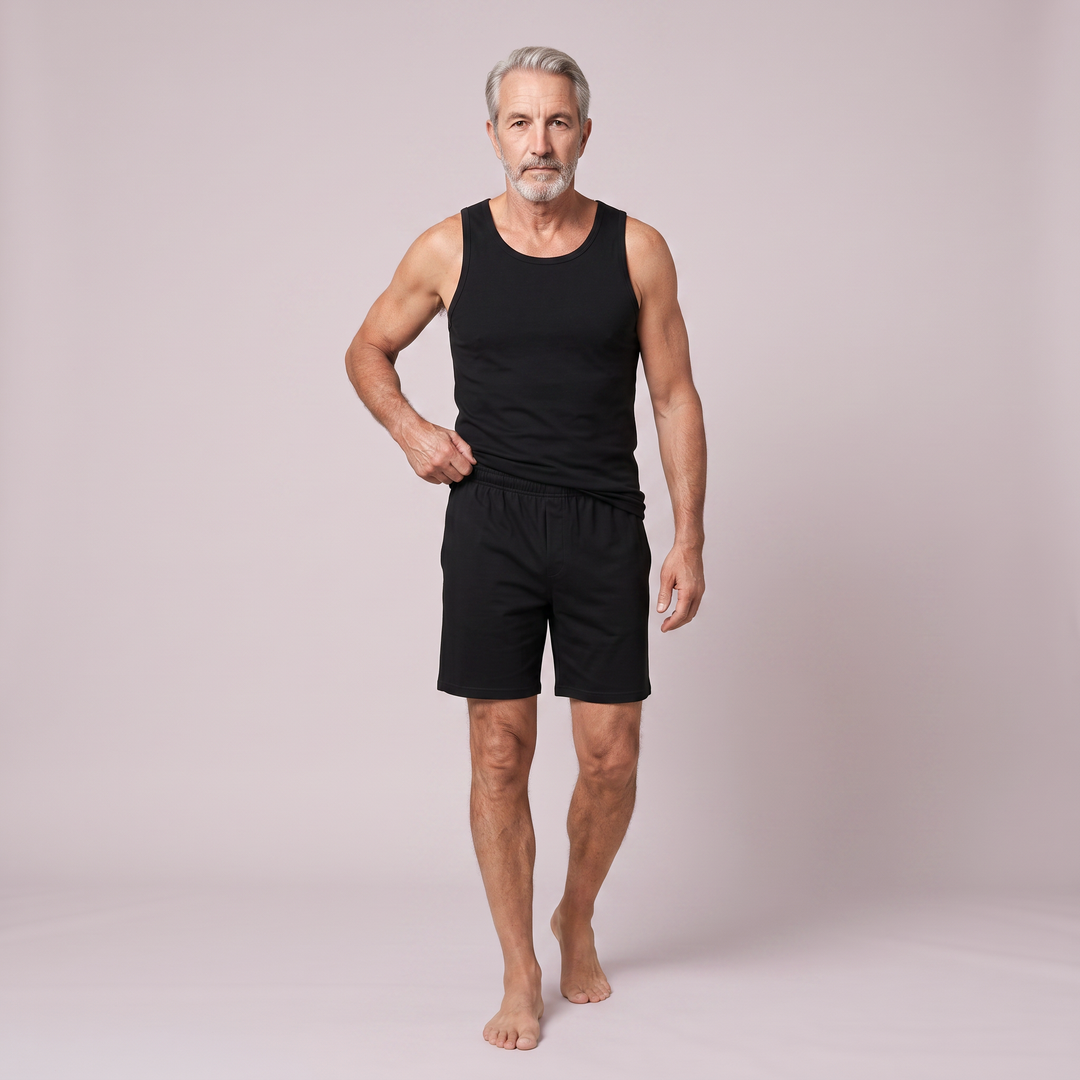 Black Cool-jams NightCool Boxer Shorts for men, cooling sleepwear for men