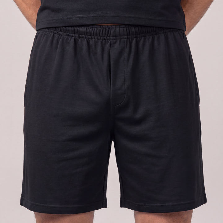 Black Cool-jams NightCool Boxer Shorts for men, front view close-up