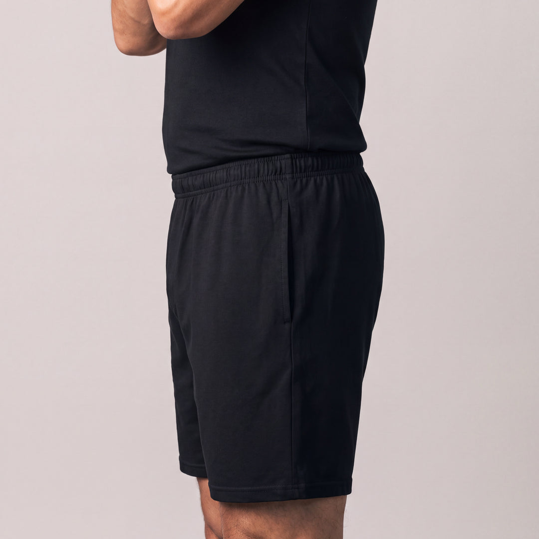 Black Cool-jams NightCool Boxer Shorts for men, side view close-up