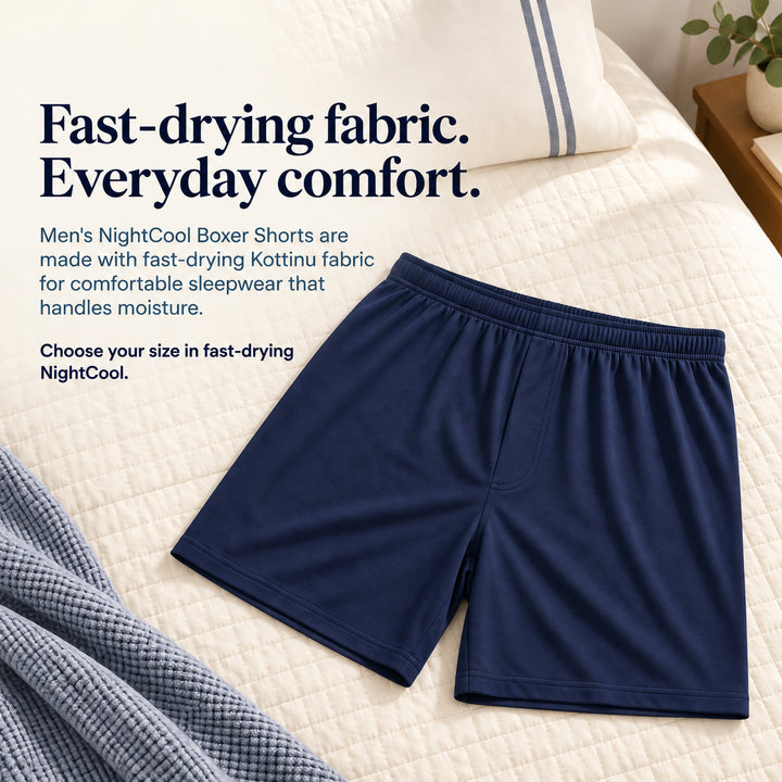 Navy Cool-jams NightCool Boxer Shorts for men, fast-drying fabric, everyday comfort sleepwear