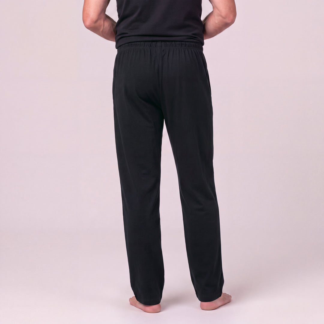 Black Cool-jams NightCool Pajama Pants for men, back view close-up