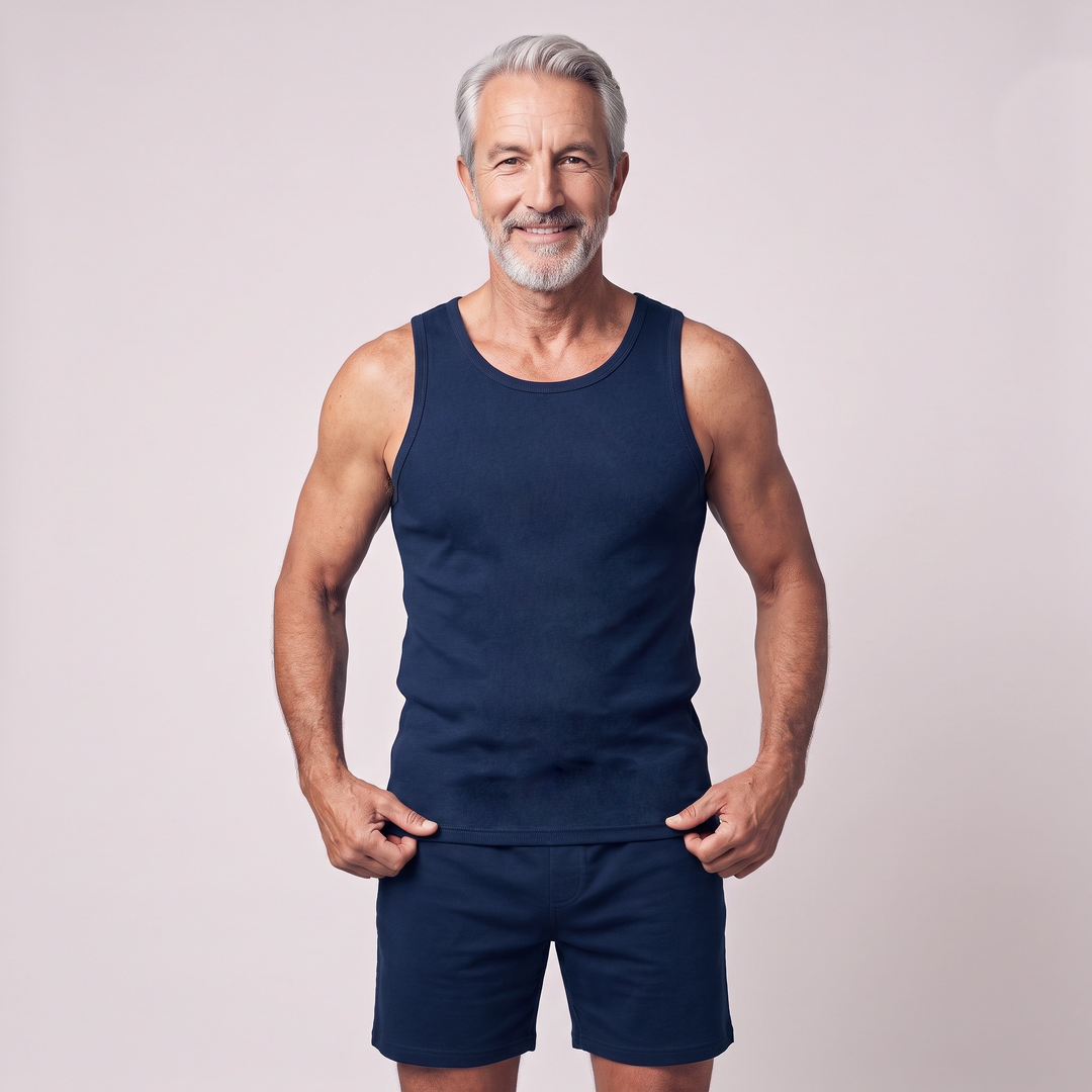 Navy Cool-jams NightCool Tank Top for men, men's cooling sleepwear