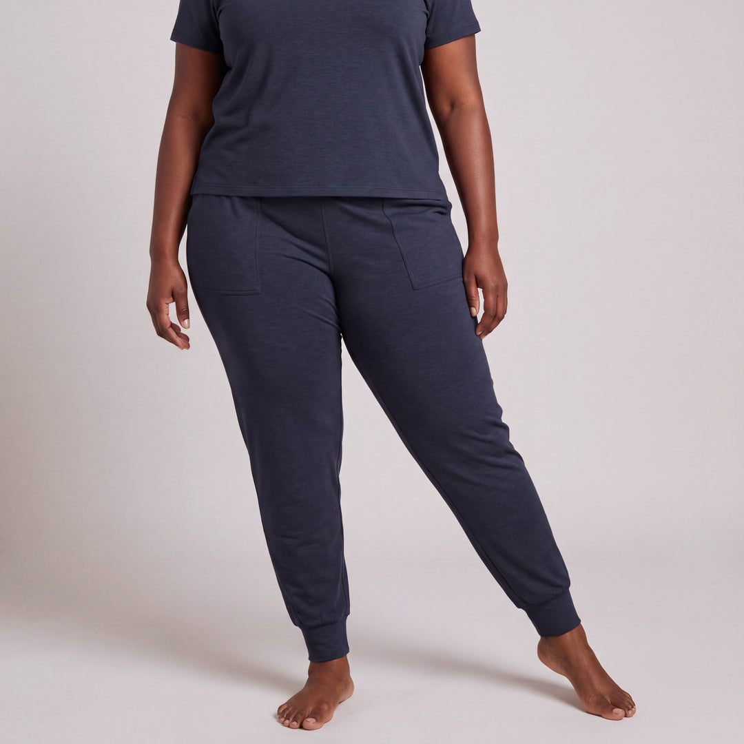 Women's NightCool Elastic Waist Cuff Jogger Pants in Navy