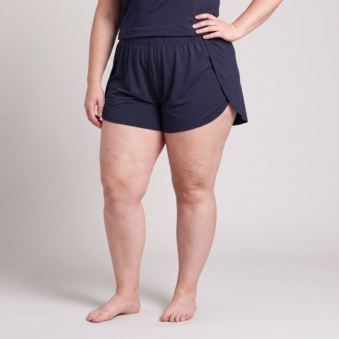 Women's NightCool Elastic Waist Tulip Shorts in Navy