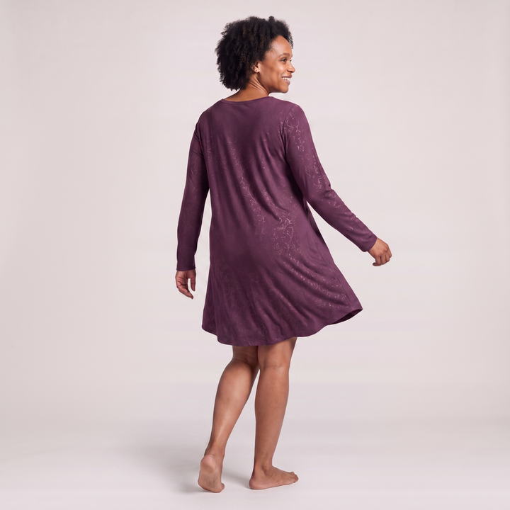 Merlot Vine Cool-jams NightCool Long Sleeve Scoop Neck Nightshirt for women, dries in minutes
