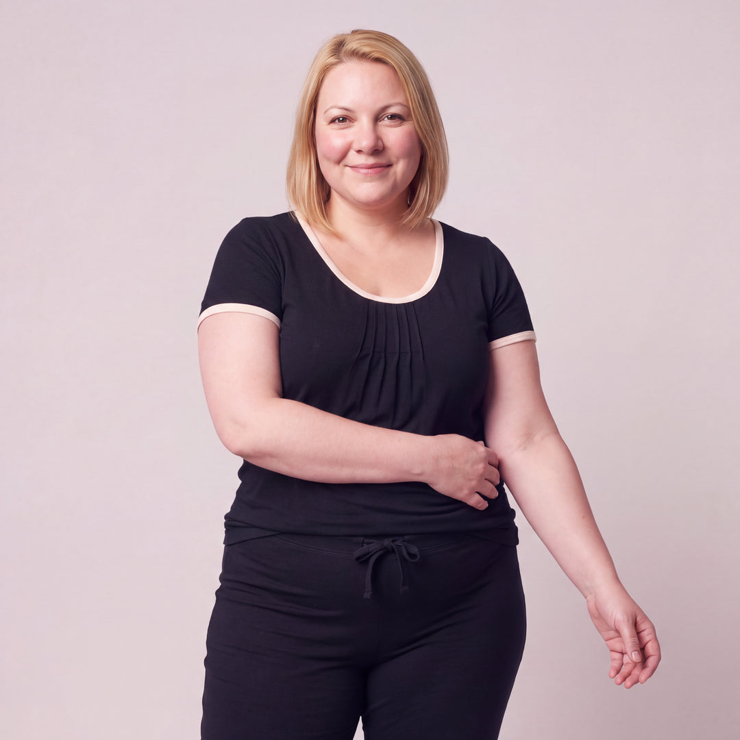 Women's NightCool Pleated T-Shirt in Black