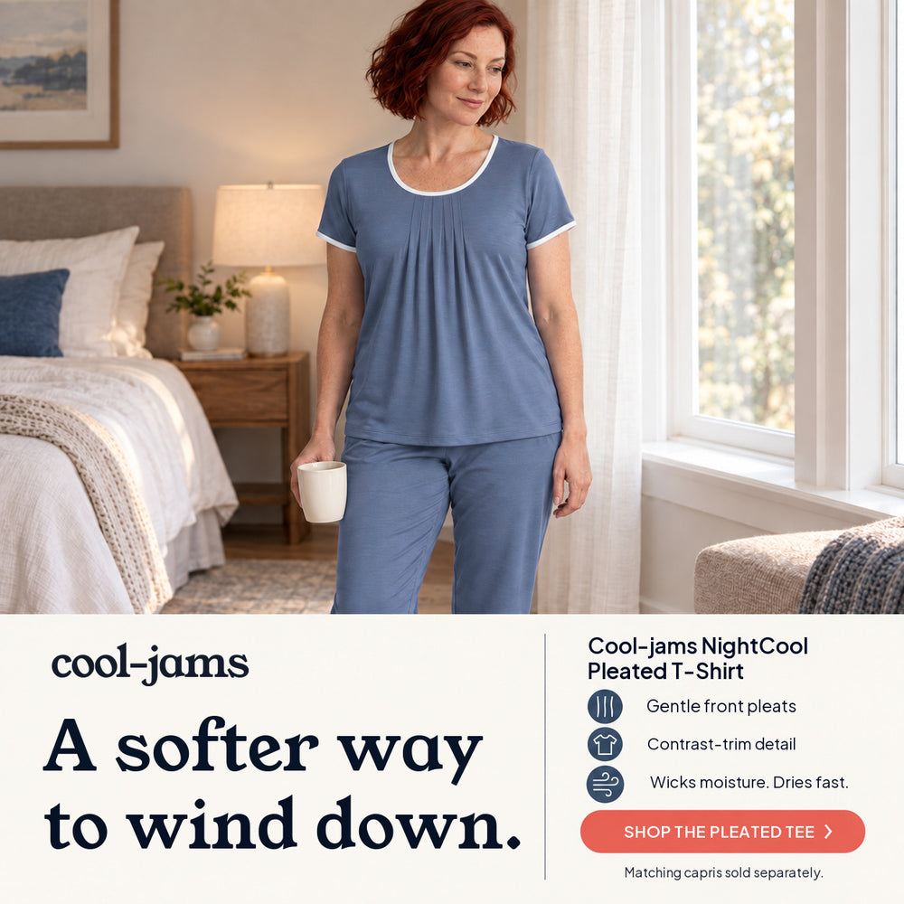 Women's NightCool Pleated T-Shirt in Dusk Blue