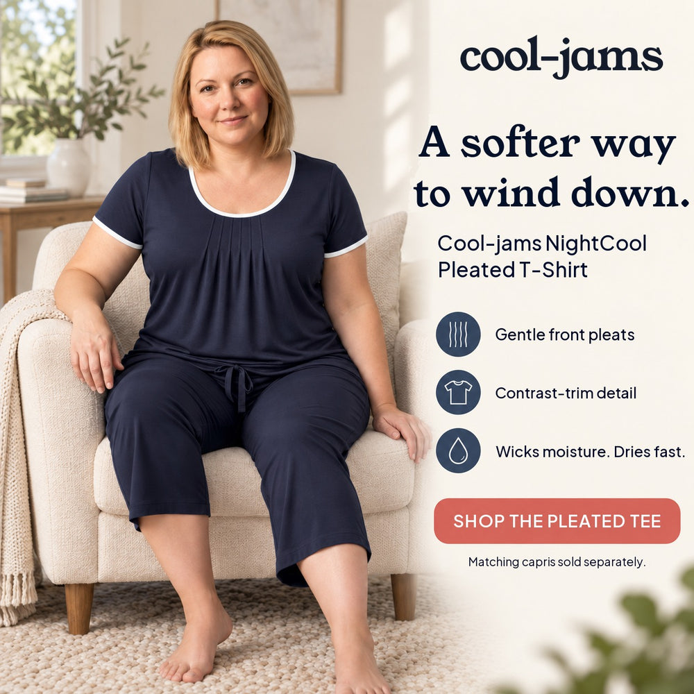 Women's NightCool Pleated T-Shirt in Navy