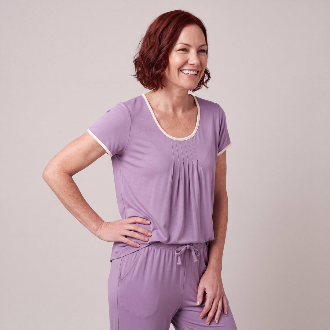 Women's NightCool Pleated T-Shirt in Violet