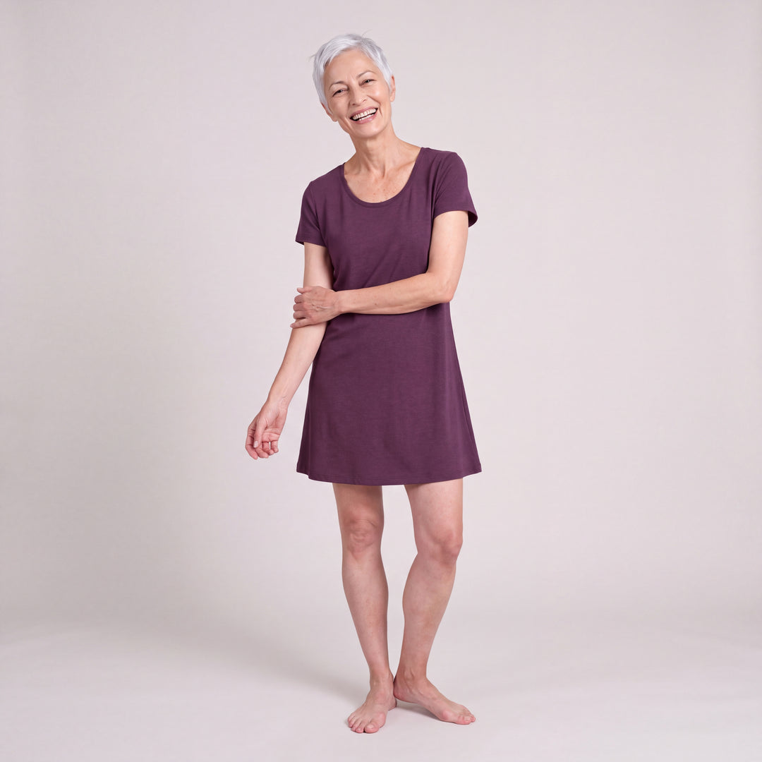 Women's NightCool Scoop Neck Nightshirt/Cover-Up in Merlot