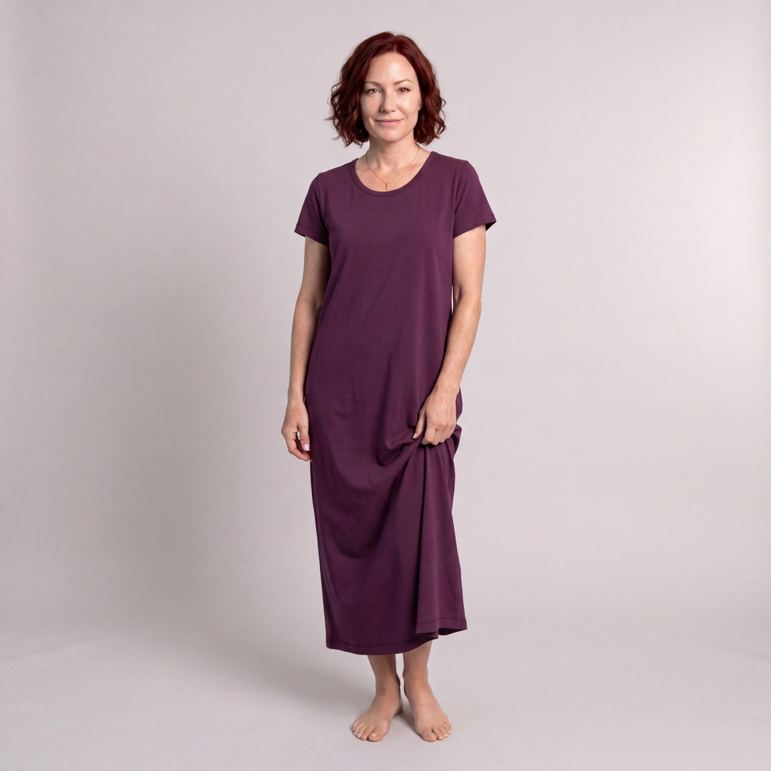 Merlot Cool-jams NightCool Scoop Neck Nightshirt for women, breathable performance sleep fabric