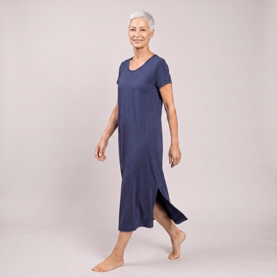 Navy Cool-jams NightCool Scoop Neck Nightshirt for women, dries in minutes
