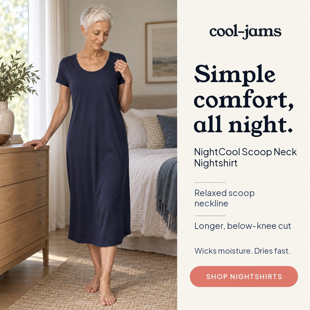 Women's NightCool Scoop Neck Nightshirt in Navy
