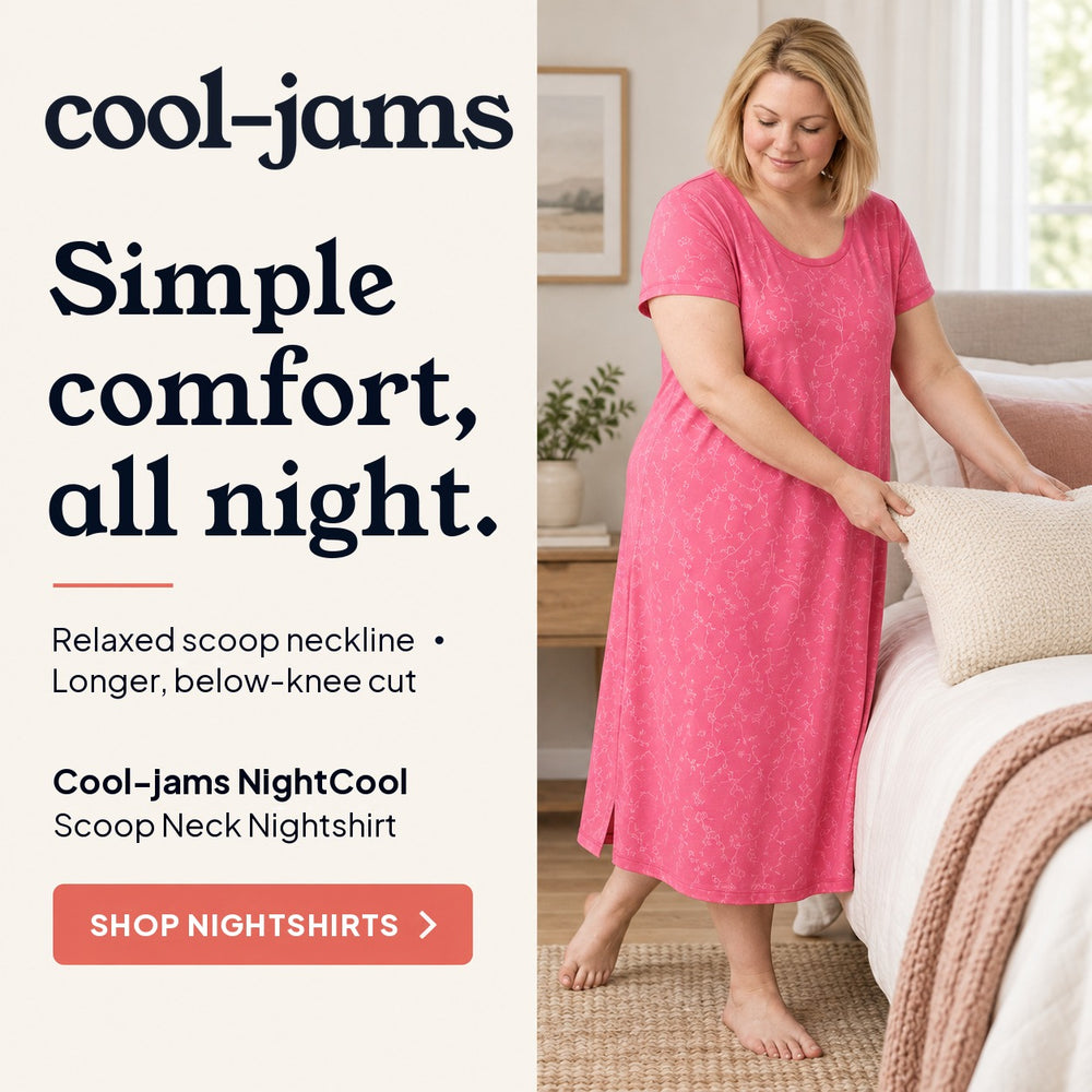 Women's NightCool Scoop Neck Nightshirt in Raspberry Vine