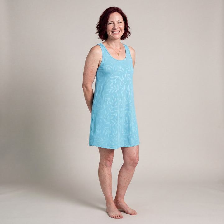 Island Leaf Cool-jams NightCool Scoop Neck Short Tank Nightgown/Coverup for women, front view