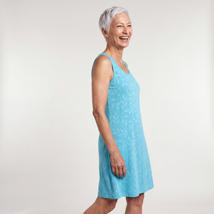 Island Leaf Cool-jams NightCool Scoop Neck Short Tank Nightgown/Coverup for women, side view