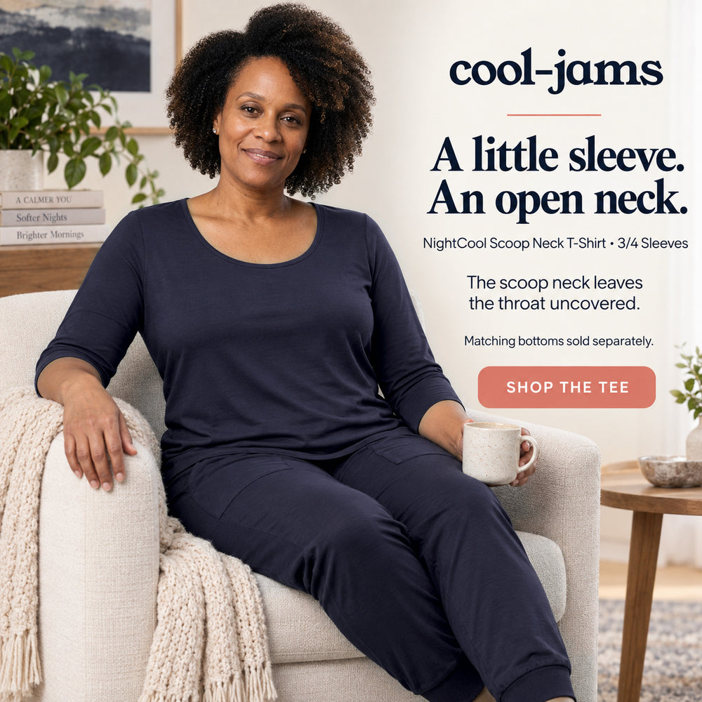 Women's NightCool Scoop Neck T-Shirt - 3/4 Sleeves in Navy