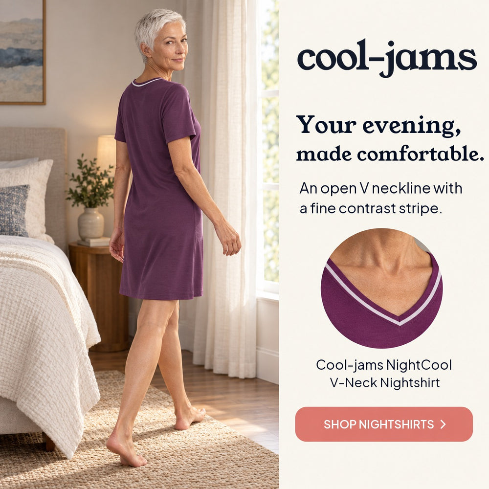 Women's NightCool V-Neck Nightshirt in Merlot