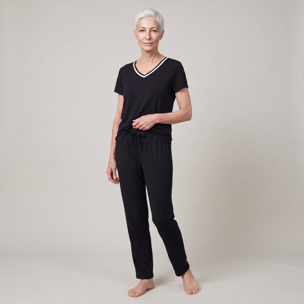 Women's NightCool V-Neck Top in Black
