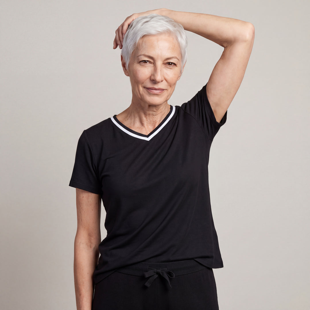 Women's NightCool V-Neck Top in Black