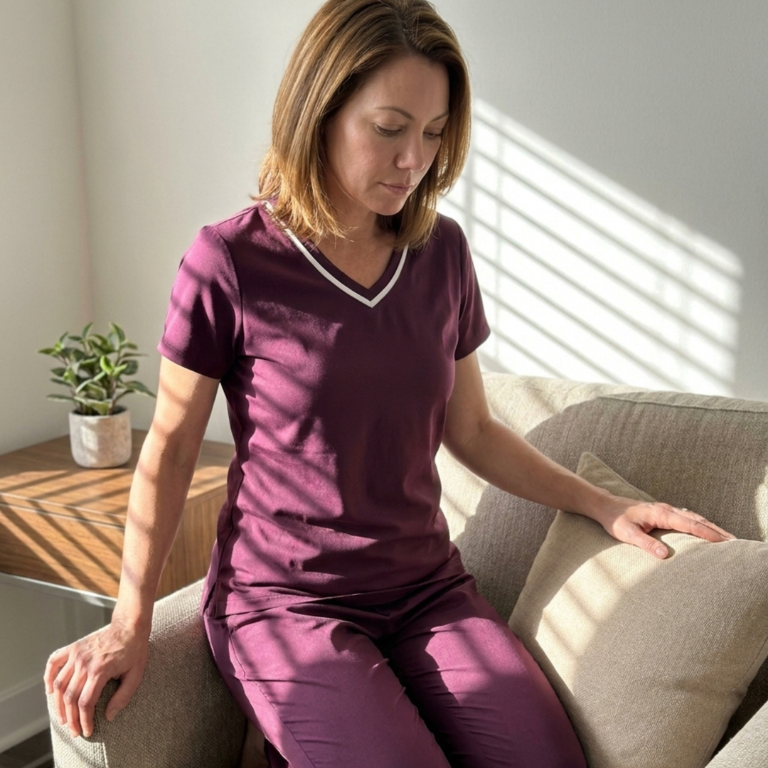 Merlot Cool-jams NightCool V-Neck Top for women, for the warmest nights