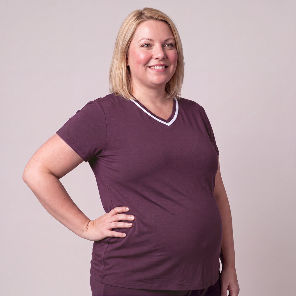 Women's NightCool V-Neck Top in Merlot