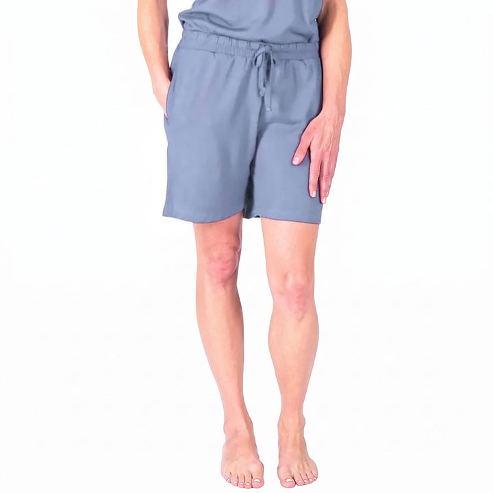 Dusk Blue Cool-jams DayBasics Drawstring Shorts for women, comfortable everyday sleepwear