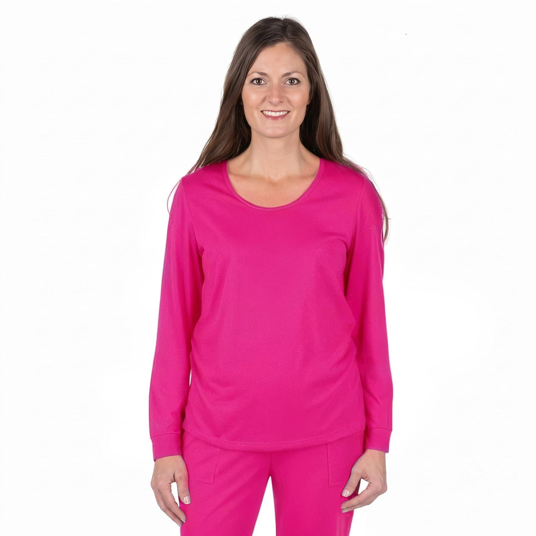 Raspberry Cool-jams DayBasics Long Sleeve Cuff Top for women, soft, breathable sleepwear for women