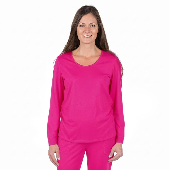 Raspberry Cool-jams DayBasics Long Sleeve Cuff Top for women, soft, breathable sleepwear for women