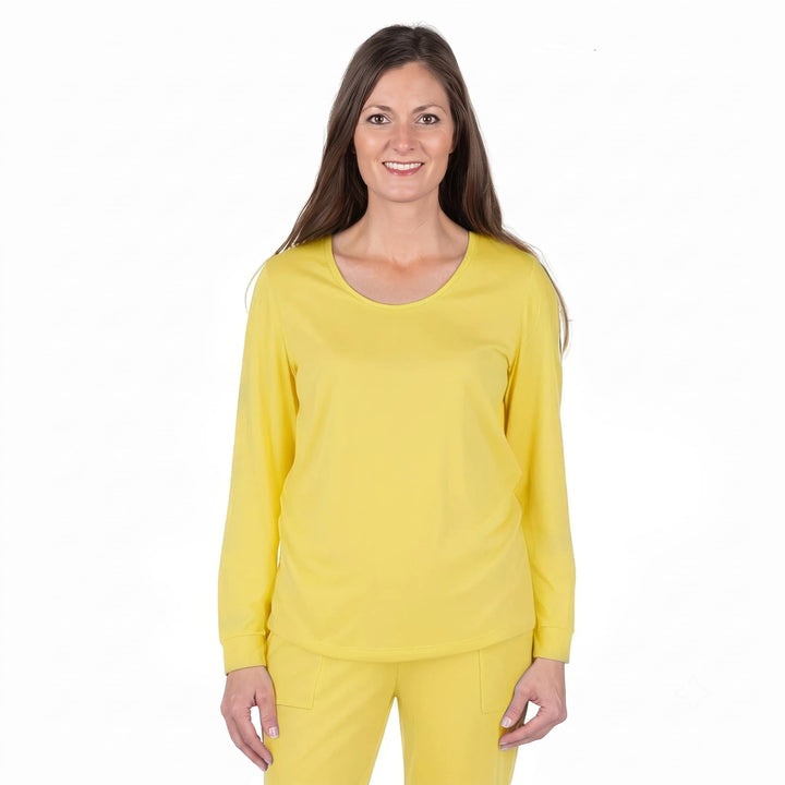 Lemon Cool-jams DayBasics Long Sleeve Cuff Top for women, gentle against the skin