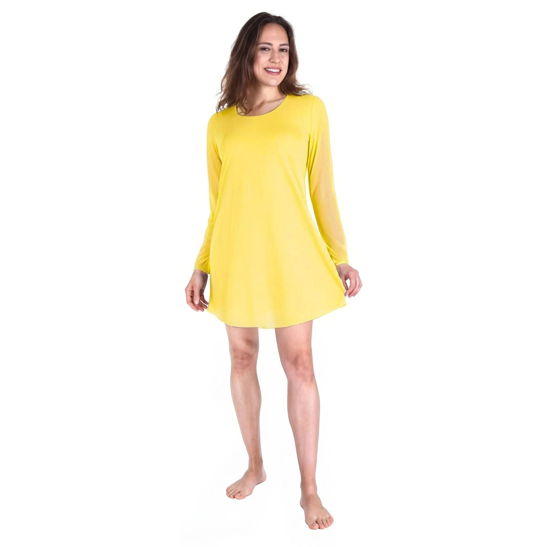 Lemon Cool-jams DayBasics Long Sleeve Scoop Neck Nightshirt for women, lightweight DayBasics fabric