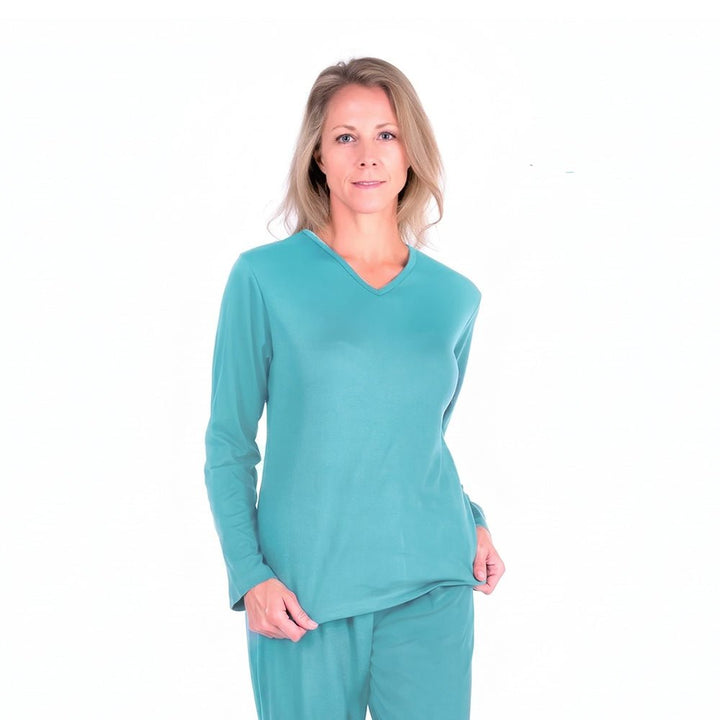 Island Cool-jams DayBasics Long Sleeve T-Shirt Top for women, soft everyday sleepwear