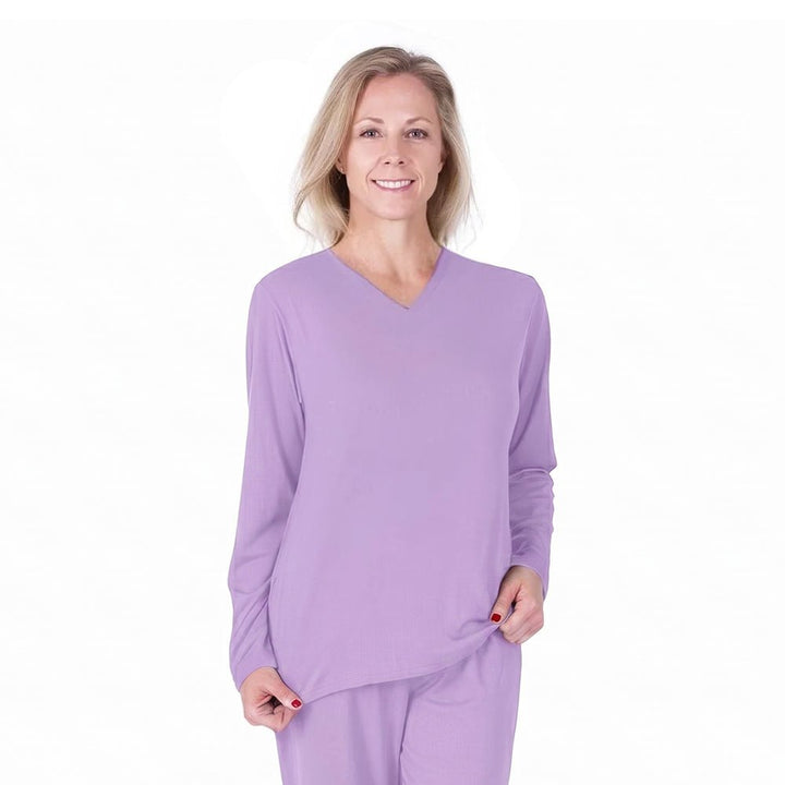 Violet Cool-jams DayBasics Long Sleeve T-Shirt Top for women, versatile lounge and sleepwear