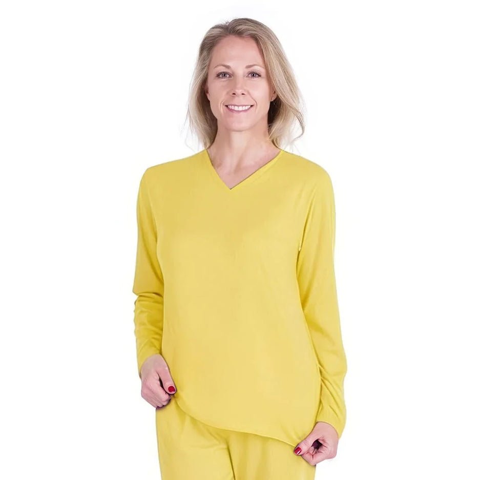 Lemon Cool-jams DayBasics Long Sleeve T-Shirt Top for women, lightweight DayBasics fabric