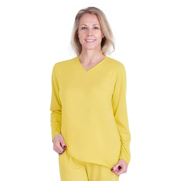 Lemon Cool-jams DayBasics Long Sleeve T-Shirt Top for women, lightweight DayBasics fabric
