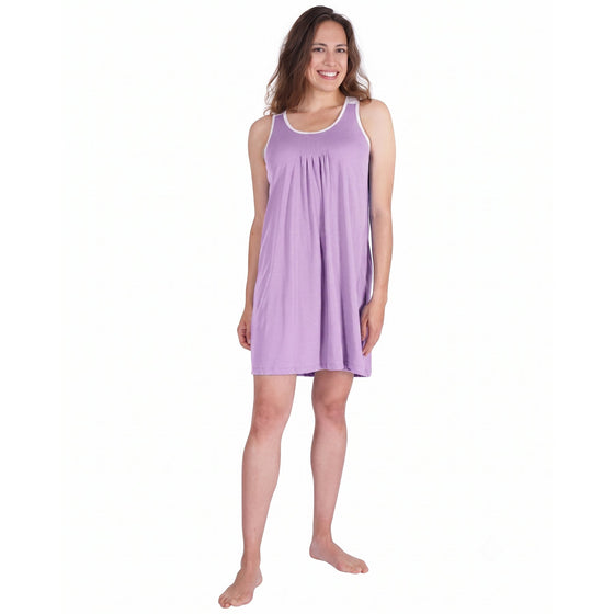 Pleated Front Sleeveless Nightgown