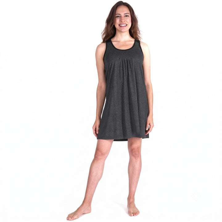 Midnight Cool-jams DayBasics Pleated Front Sleeveless Nightgown for women, comfortable everyday sleepwear