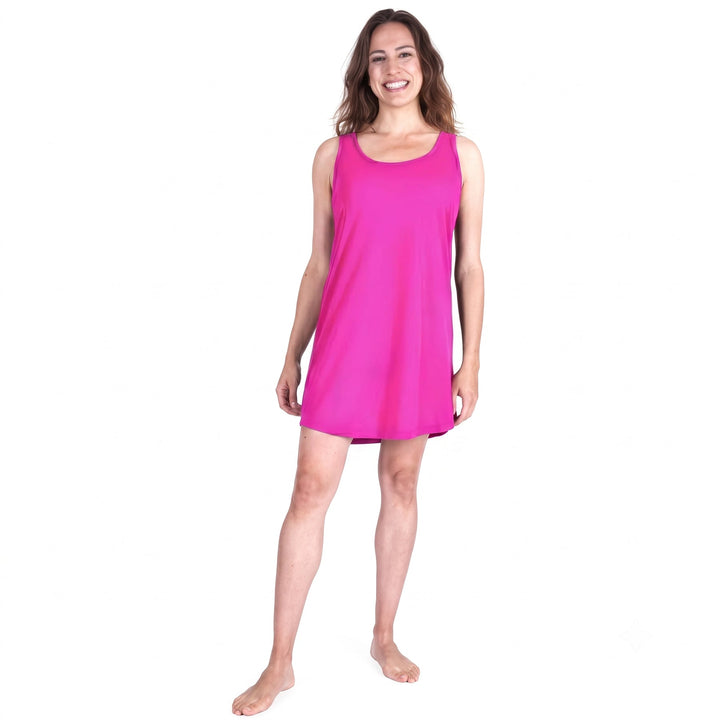 Raspberry Cool-jams DayBasics Scoop Neck Short Tank Nightgown/Coverup for women, soft and lightweight