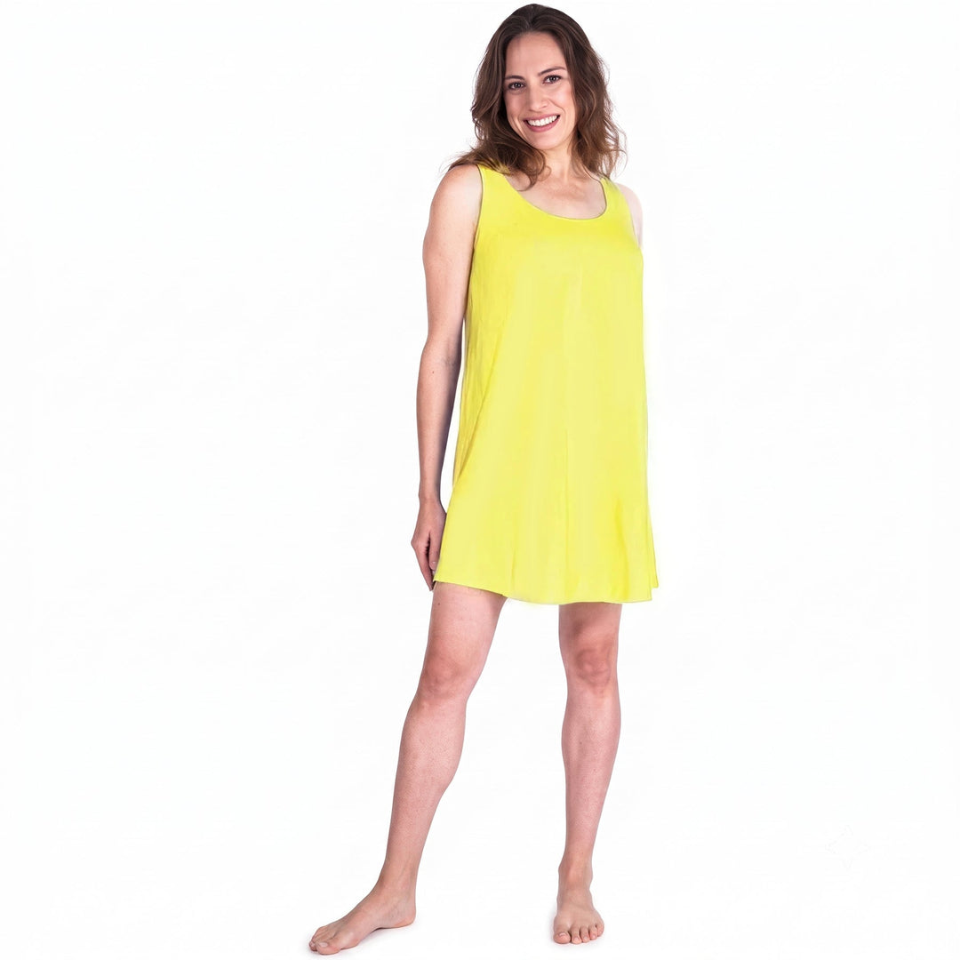 Lemon Cool-jams DayBasics Scoop Neck Short Tank Nightgown/Coverup for women, soft everyday comfort