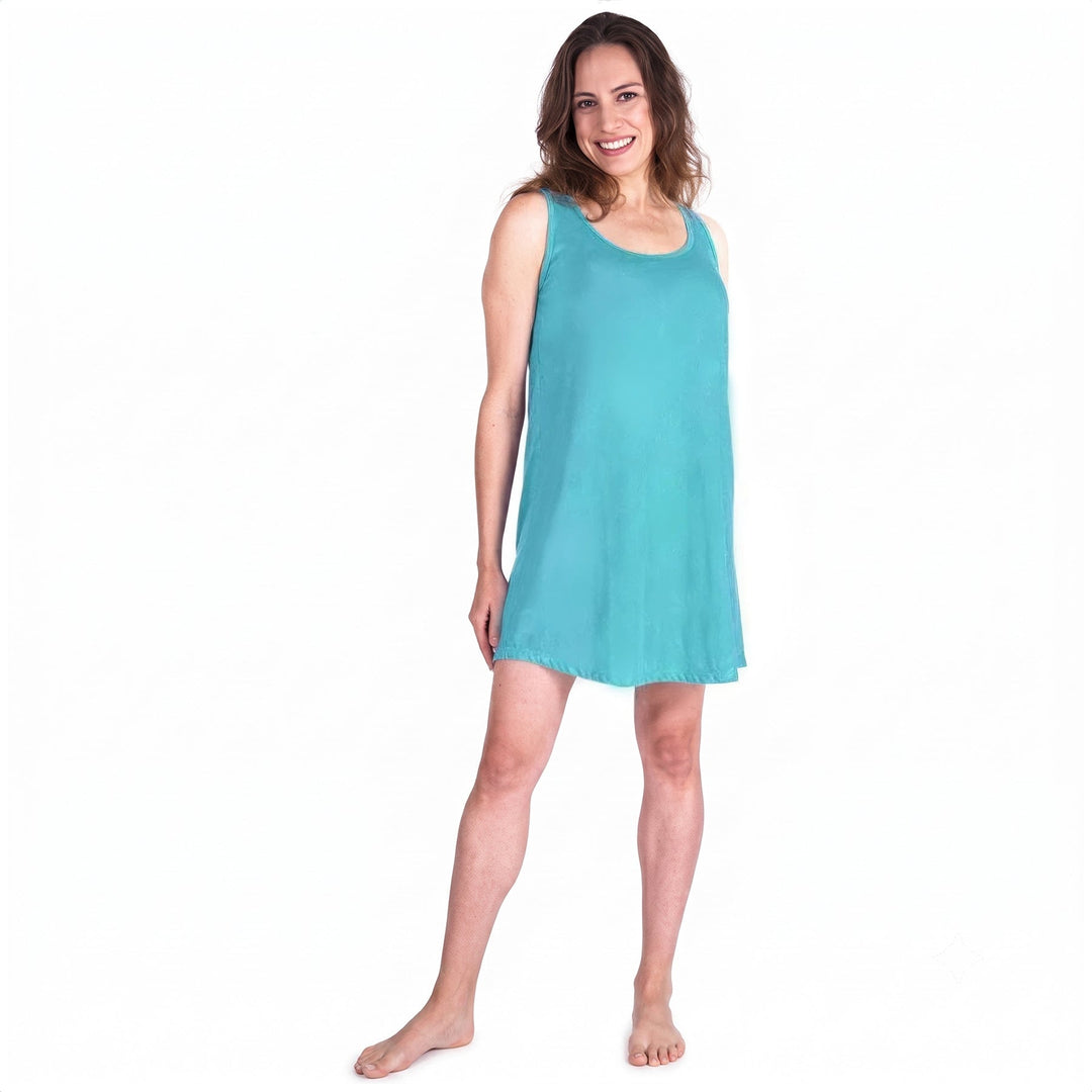 Island Cool-jams DayBasics Scoop Neck Short Tank Nightgown/Coverup for women, soft everyday comfort