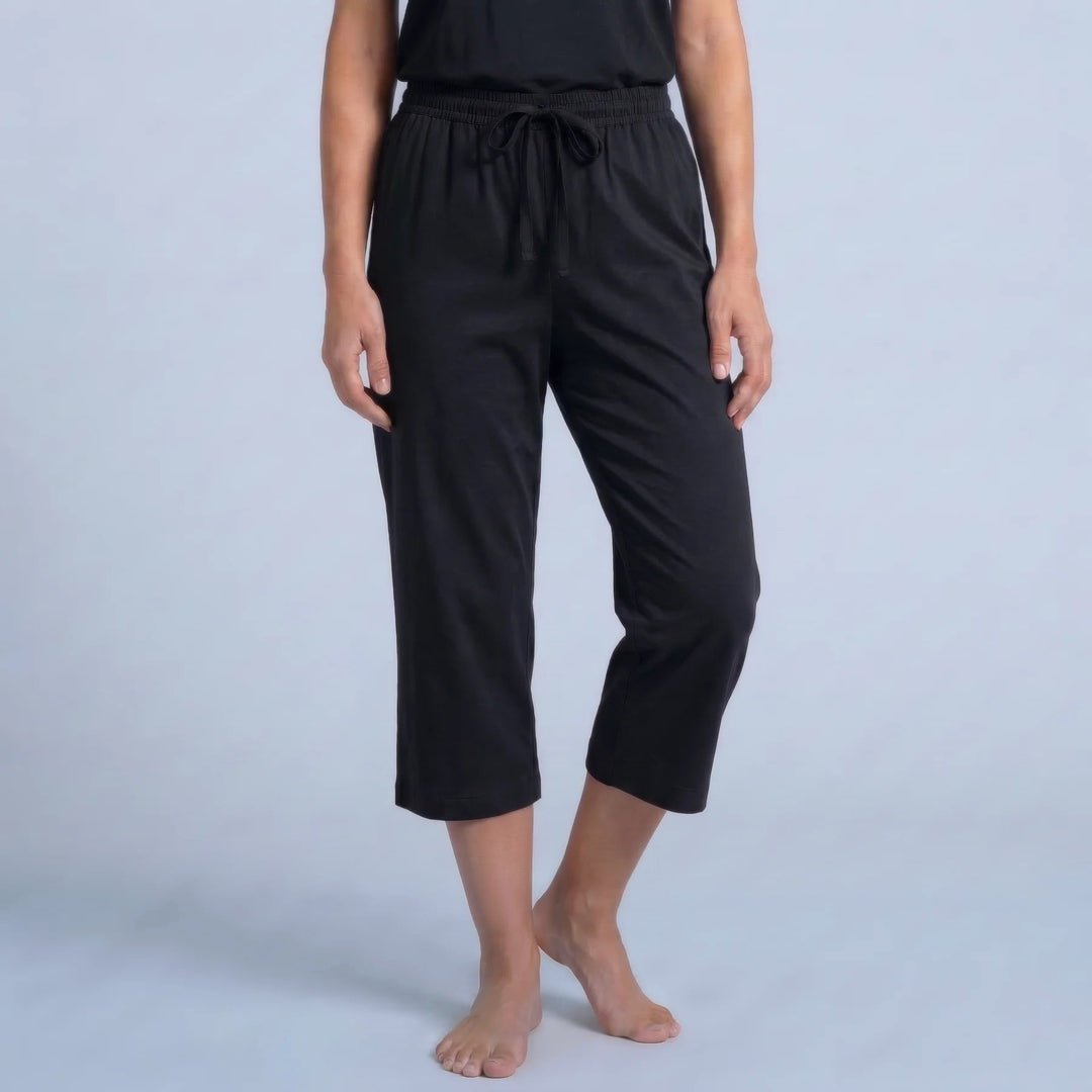 Black Cool-jams NightCool Capri Pajama Pants for women, for warm nights