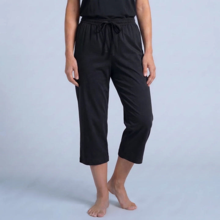 Black Cool-jams NightCool Capri Pajama Pants for women, for warm nights